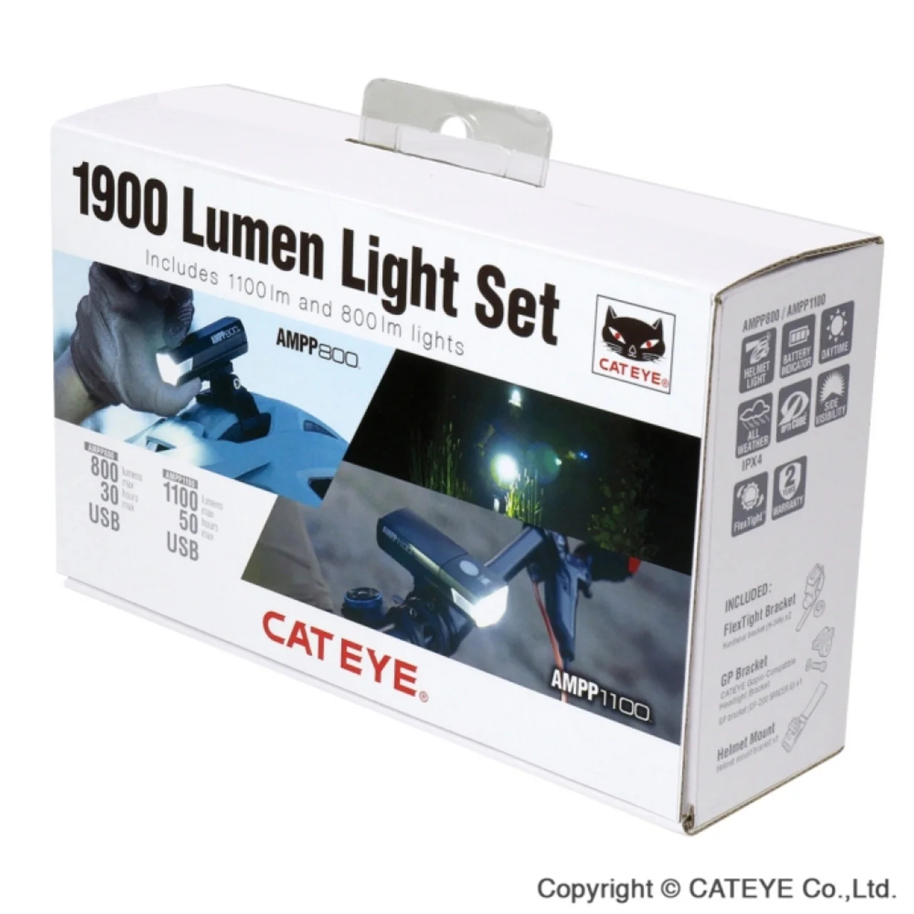 Oświetlenie przednie Słuchawki CATEYE COMBO AMPP1100 i AMPP800 - Image 2
