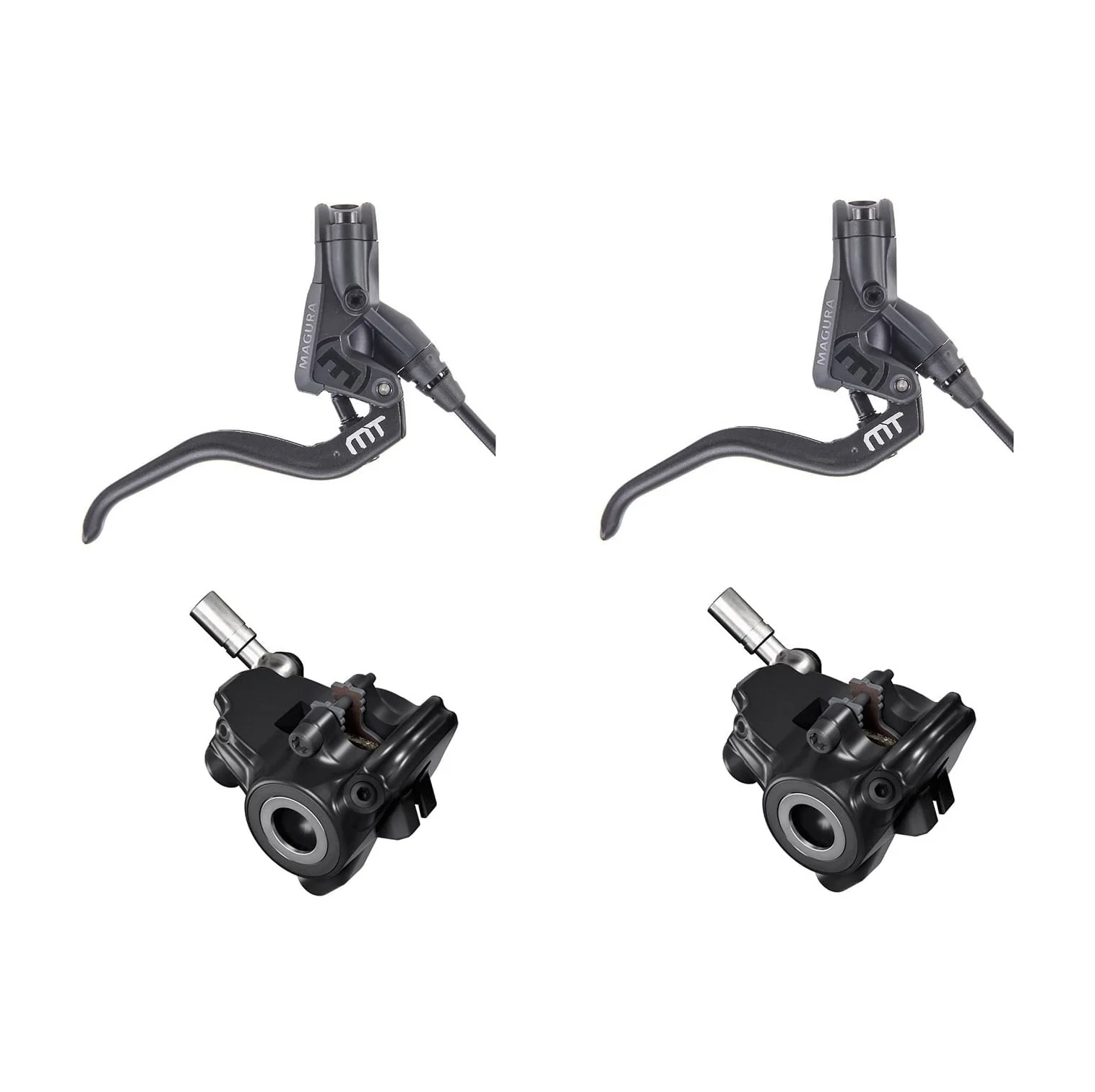 Para hamulców bez tarcz MAGURA MT4 FLATMOUNT w kolorze czarnym