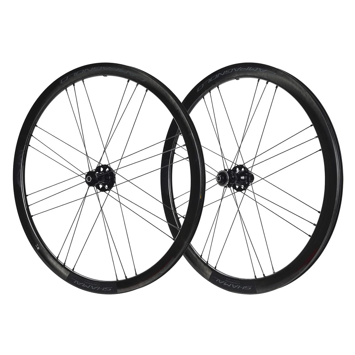 Para kół CAMPAGNOLO SHAMAL CARBON przystosowanych do jazdy bezdętkowej (centralna blokada)