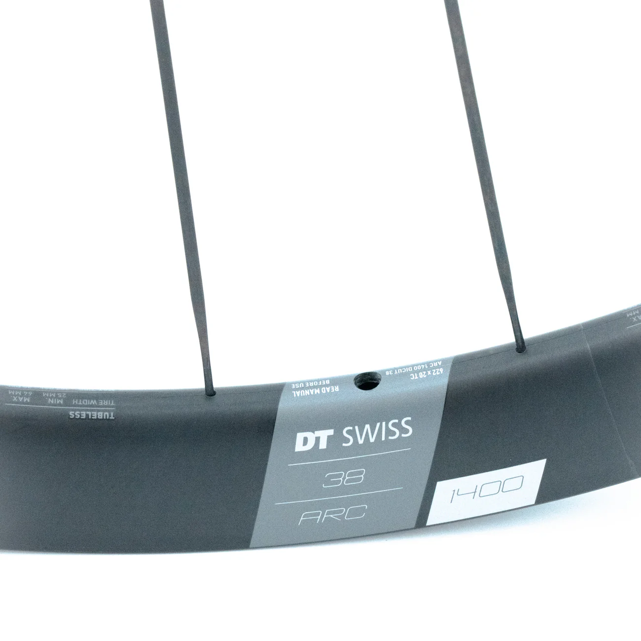 Para kół DT SWISS ARC 1400 DICUT 38 DISC przystosowanych do jazdy bezdętkowej (centralna blokada) - Image 5