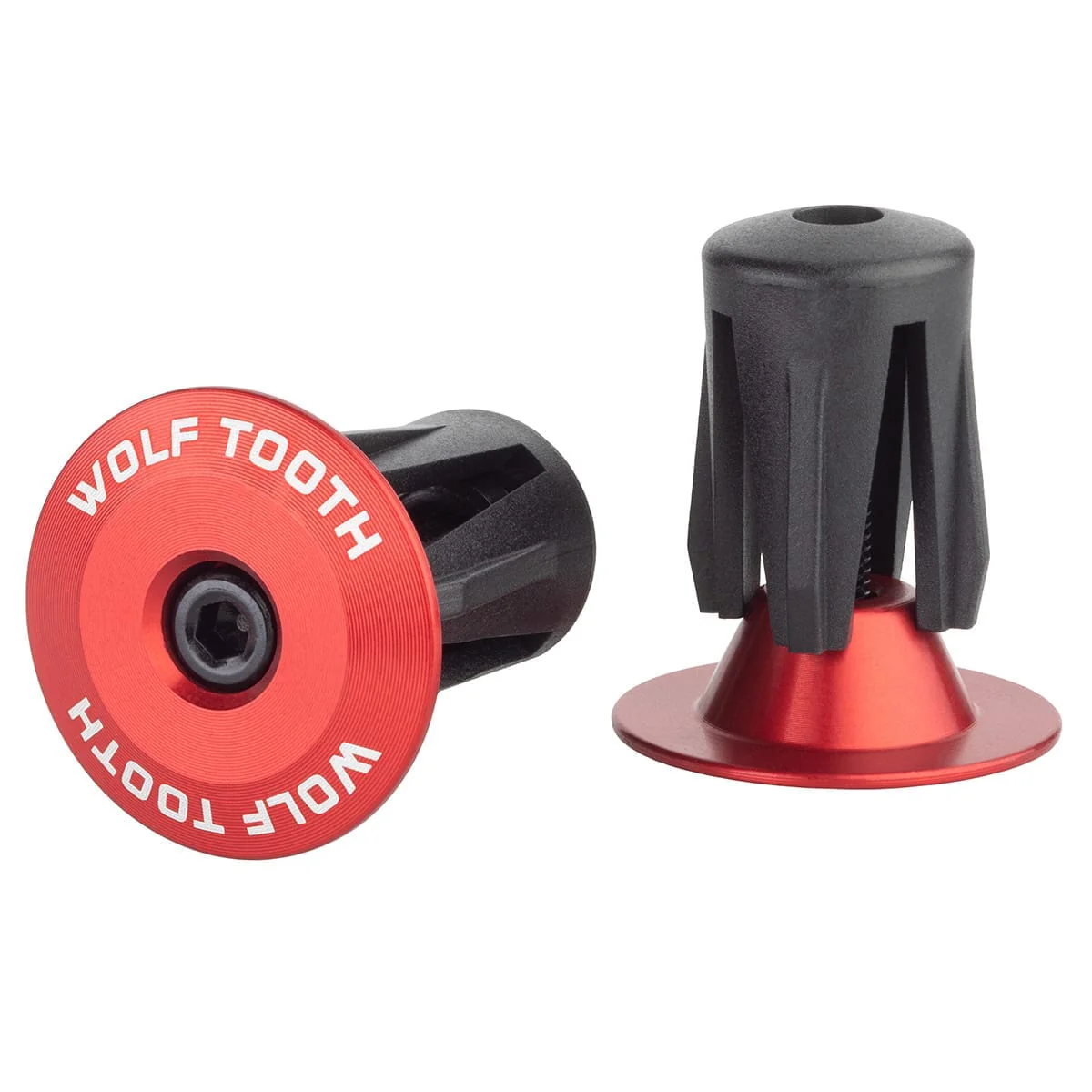 Para nakładek na wieszaki WOLF TOOTH z anodyzowanego aluminium w kolorze czerwonym