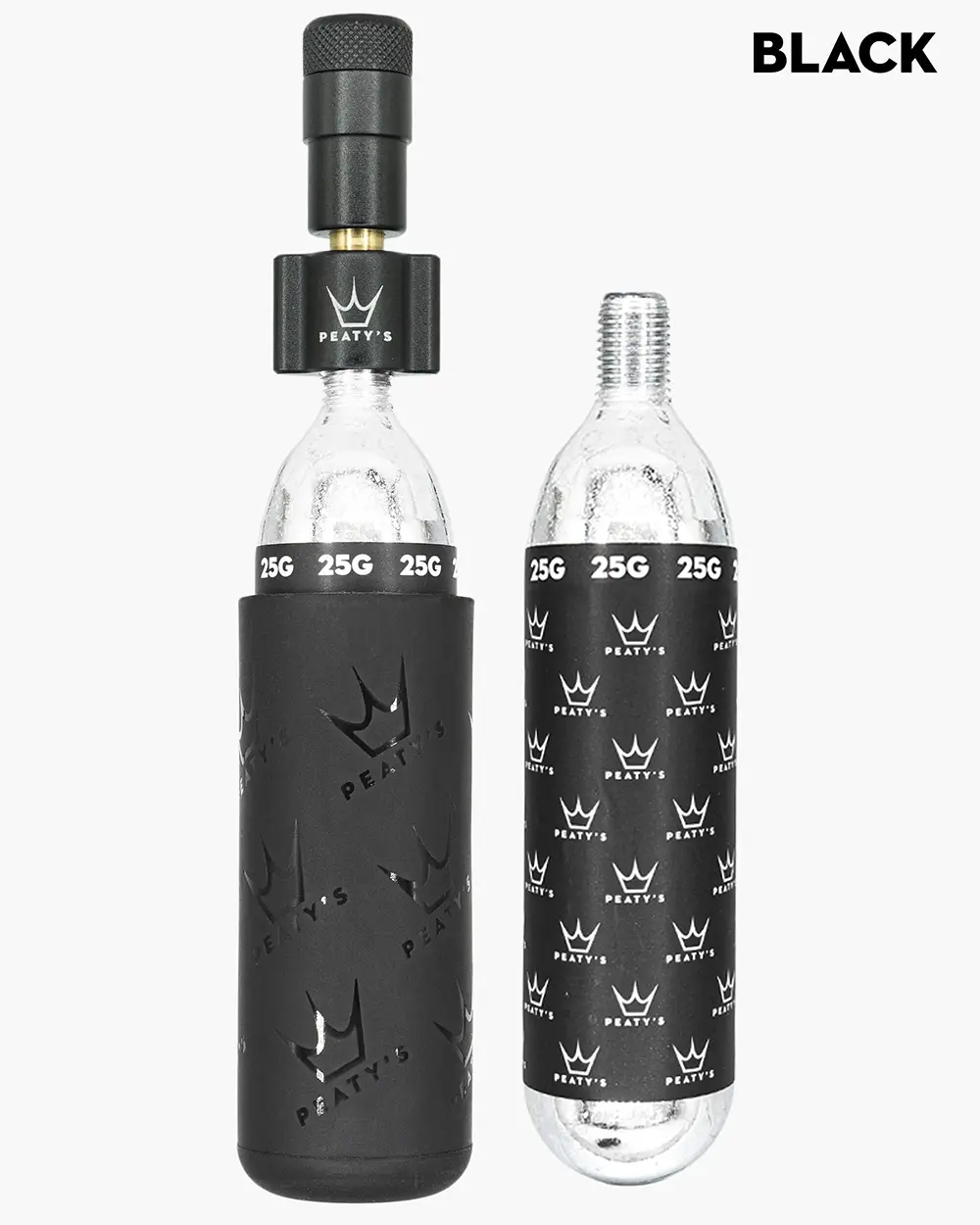 PEATY'S HOLESHOT ROAD/GRAVEL CO2 Percutor + 2 x 16g gwintowane naboje CO2 czarne