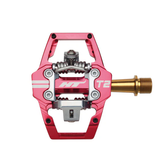 Pedały HT COMPONENTS ENDURO T2T Titanium czerwone