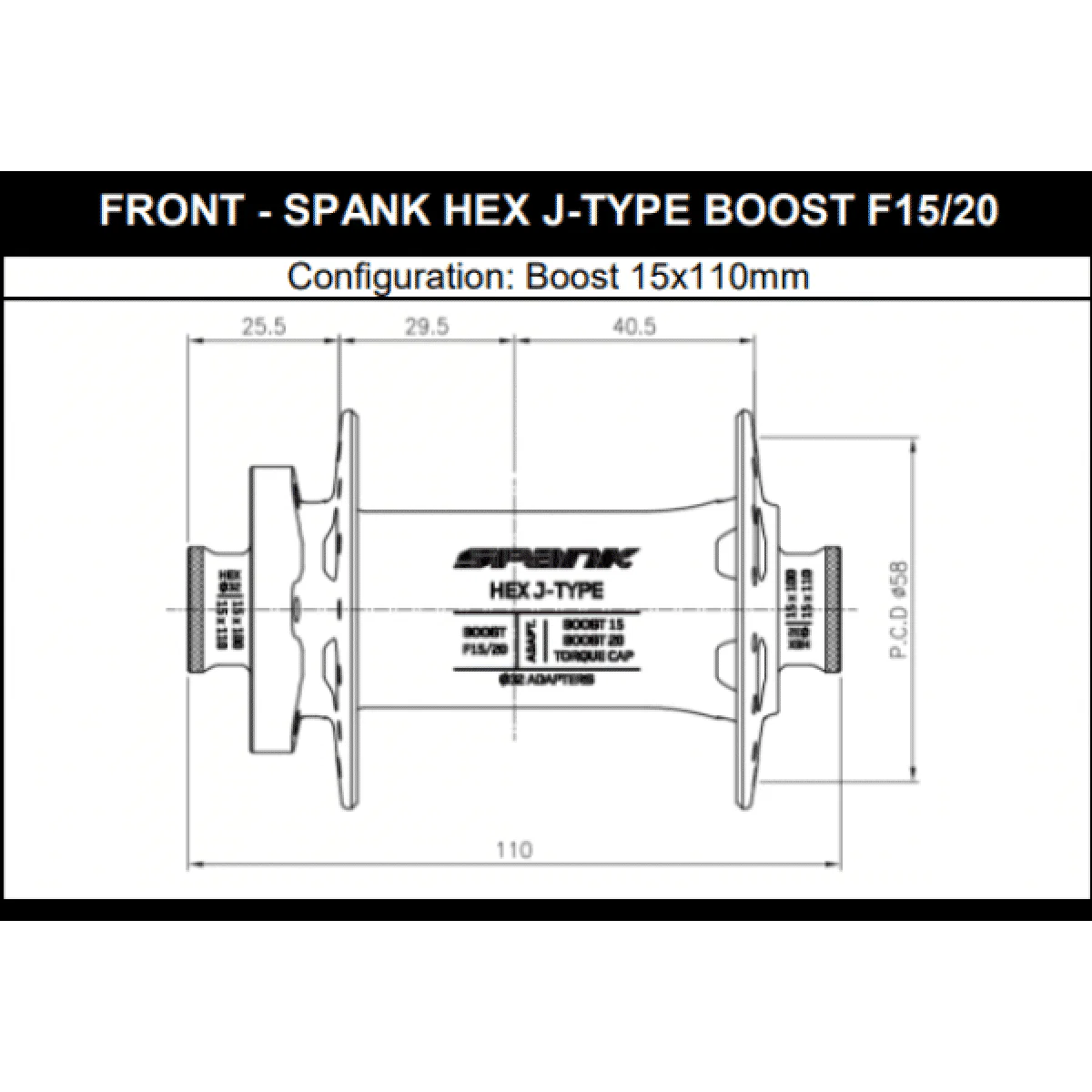 Piasta przednia SPANK HEX J-Type 15/20 mm Boost Blue - Image 2