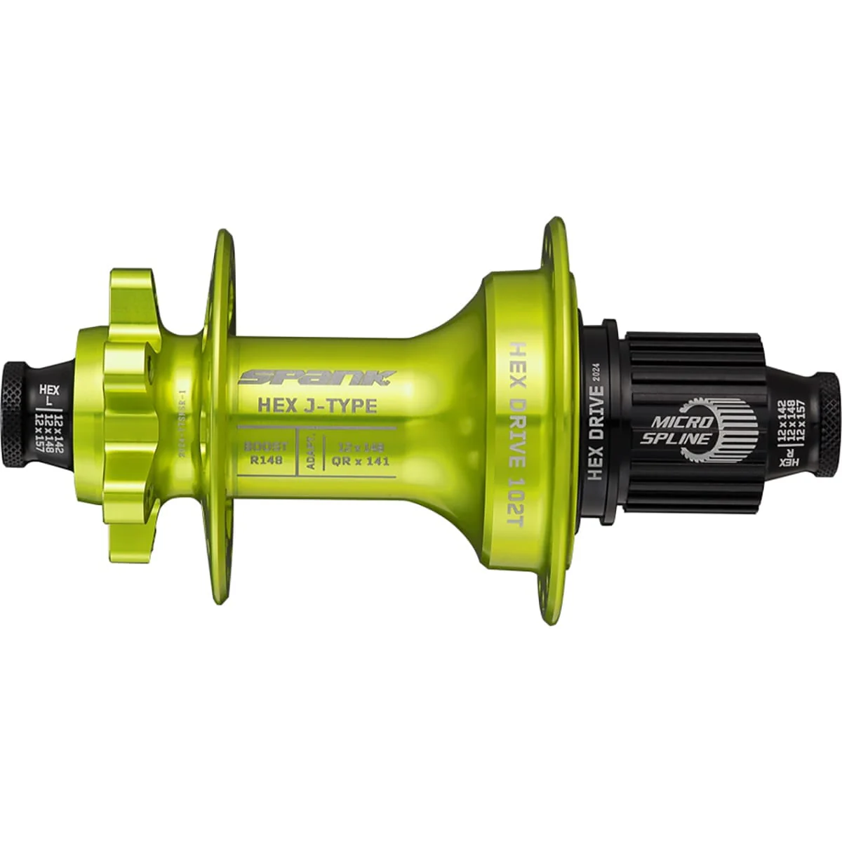 Piasta tylna SPANK HEX DRIVE J-Type 102T 12x148 mm Boost E-Plus zielona