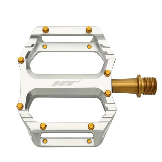 Płaskie pedały HT COMPONENTS AR09T Titanium Silver