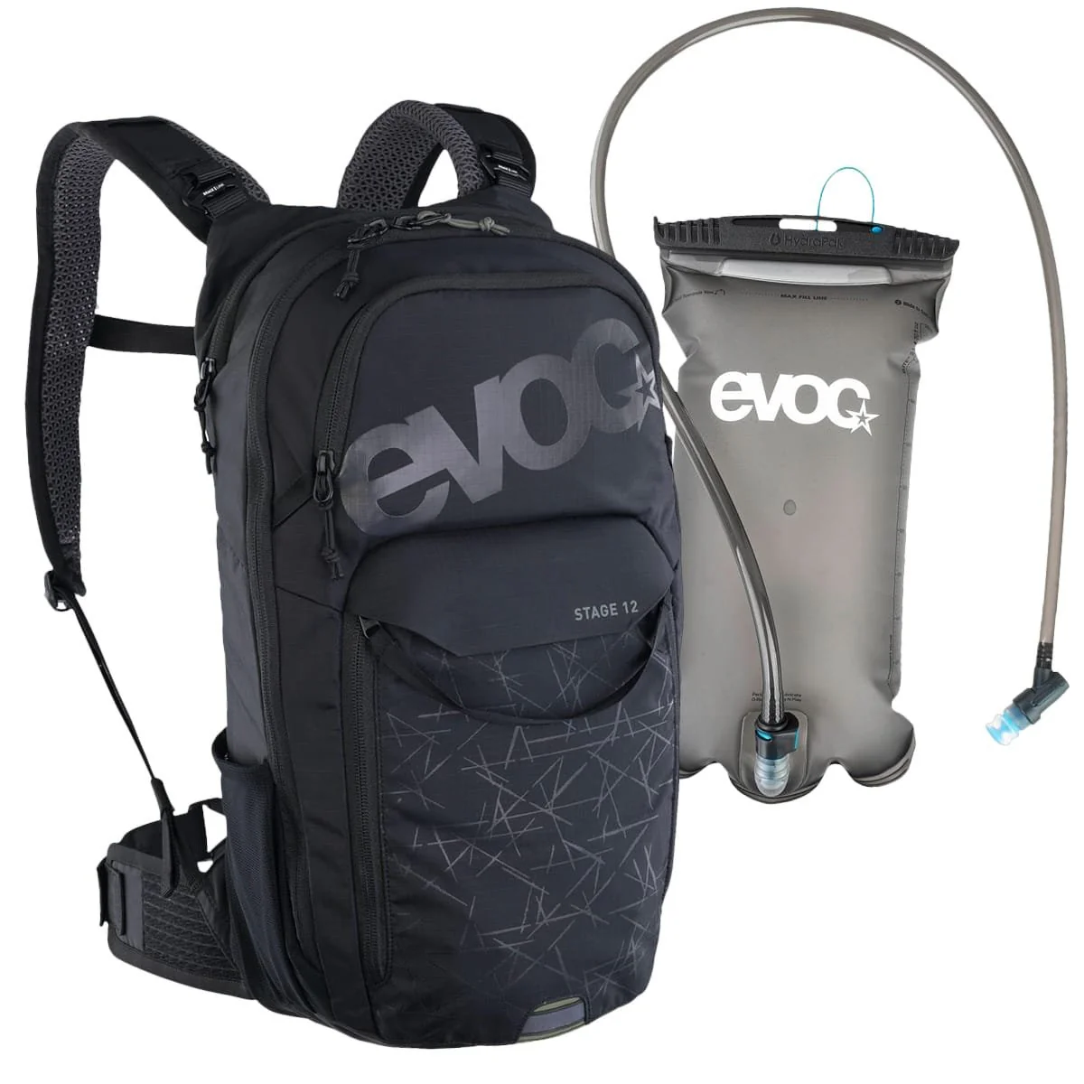 Plecak EVOC STAGE 12 BLACK + worek na wodę EVOC 2L