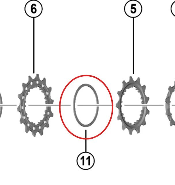 Podkładka dystansowa kasety 12V SHIMANO do Dura Ace/Ultegra/105 1mm