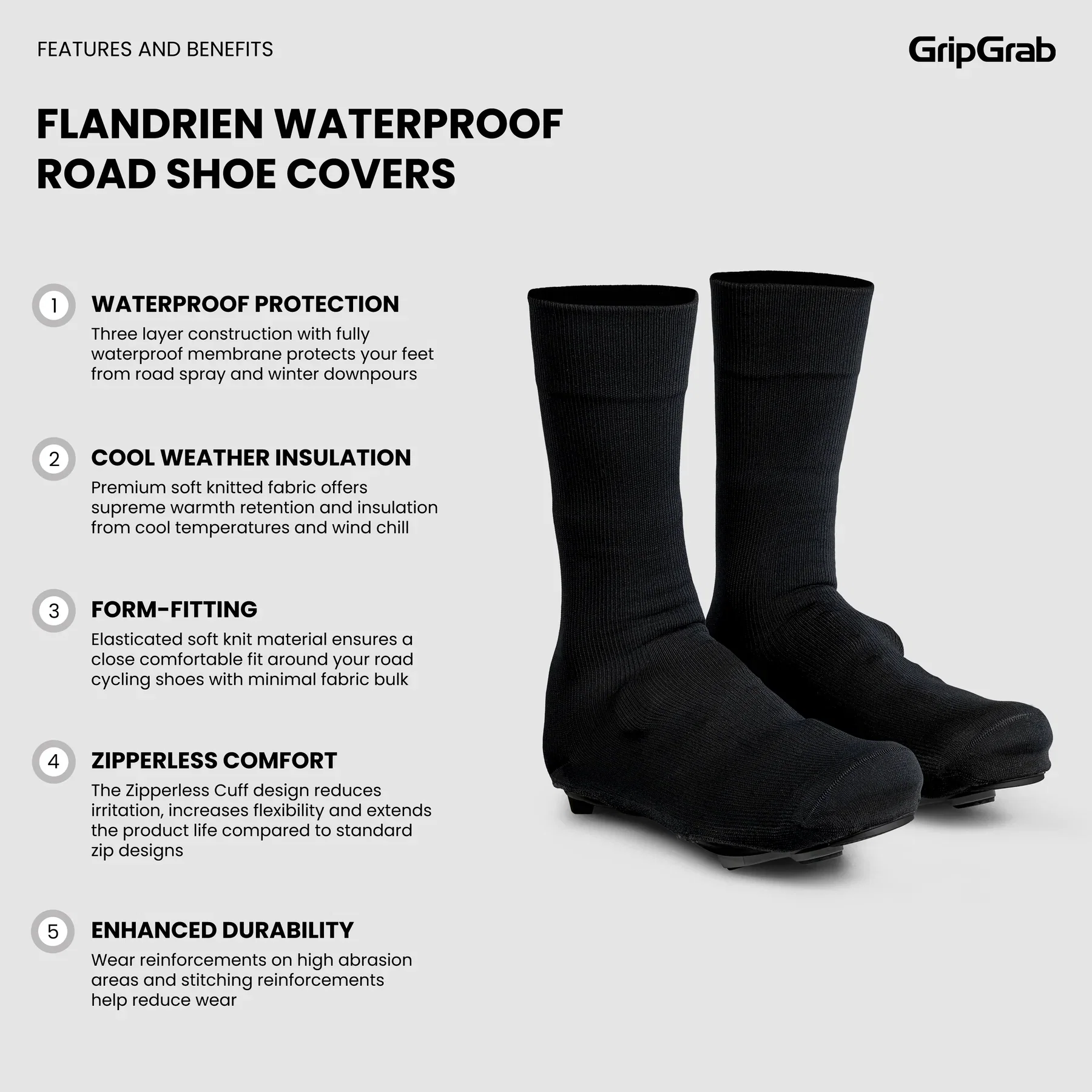 Pokrowiec na buty GRIPGRAB FLANDRIEN WATERPROOF czarny - Image 6
