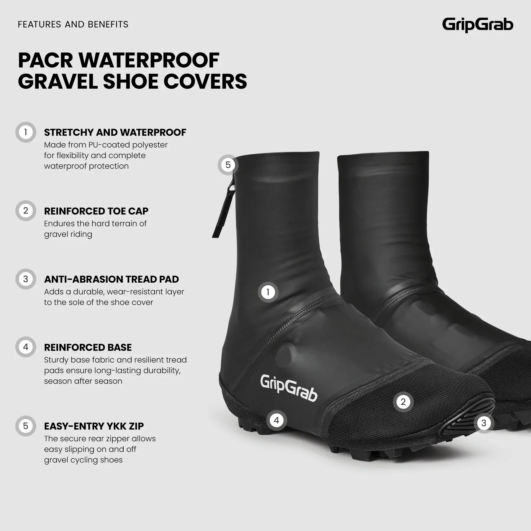 Pokrowiec na buty GRIPGRAB PACR WATERPROOF GRAVEL czarny - Image 8