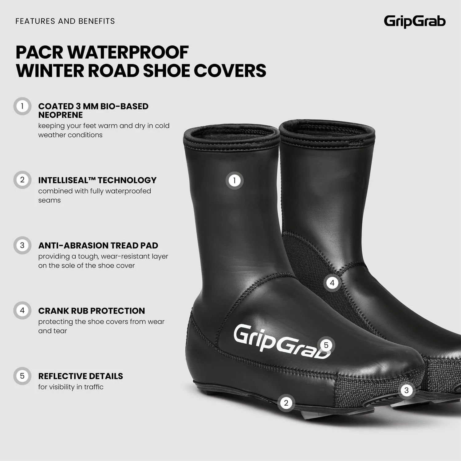 Pokrowiec na buty GRIPGRAB PACR WATERPROOF ROAD czarny - Image 2