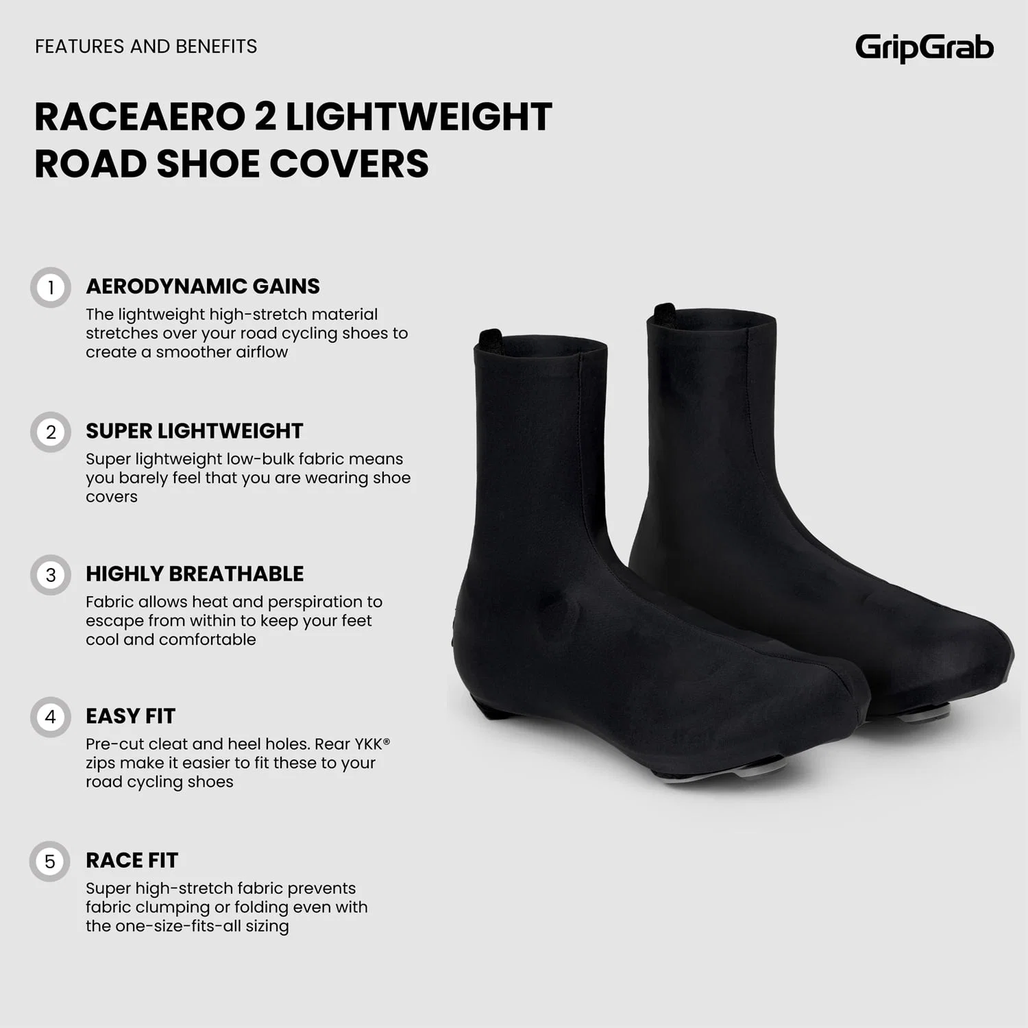 Pokrowiec na buty GRIPGRAB RACE AERO 2 Czarny - Image 2