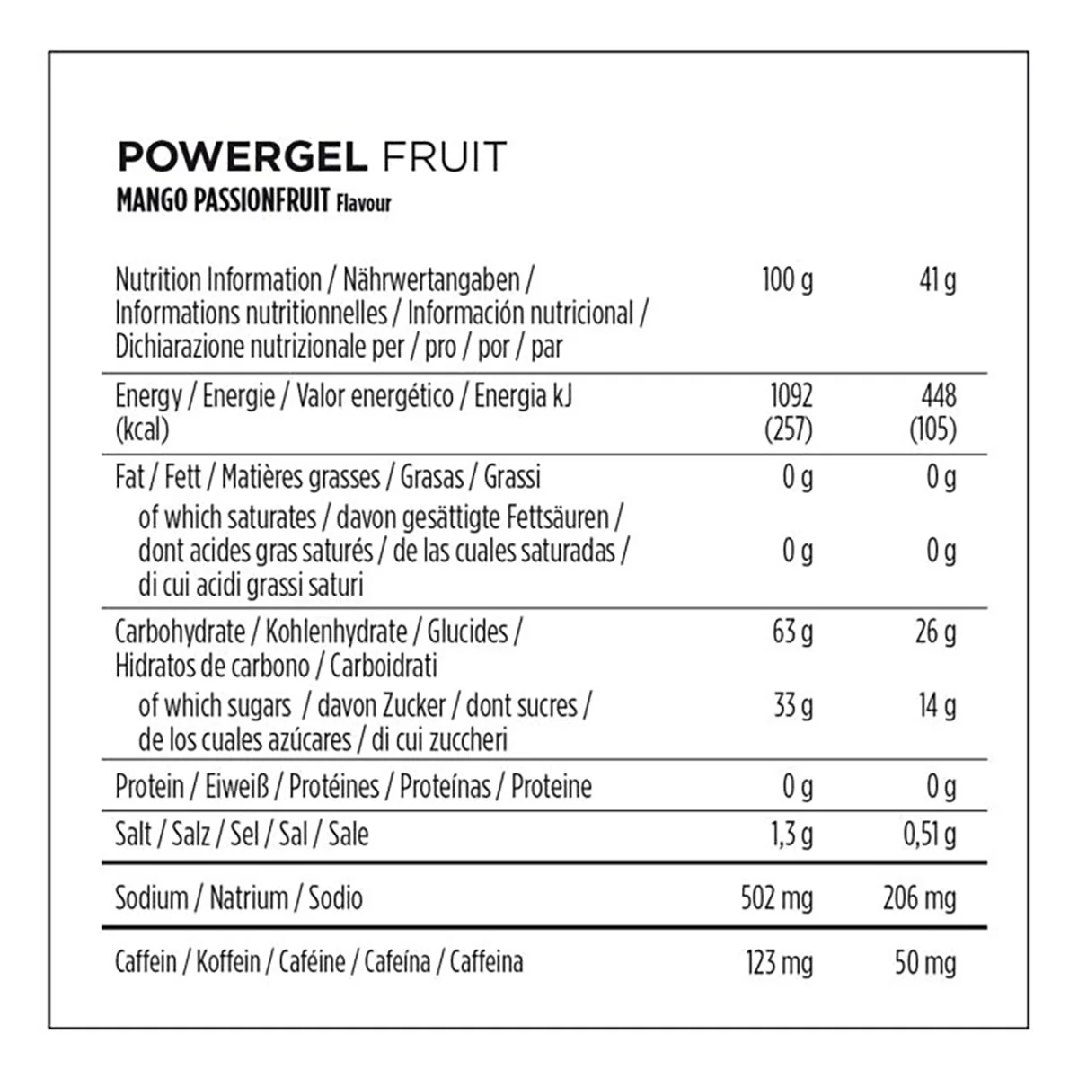 POWERBAR POWERGEL FRUIT Żel energetyczny (41g) bezkofeinowy Passion Food - Image 2