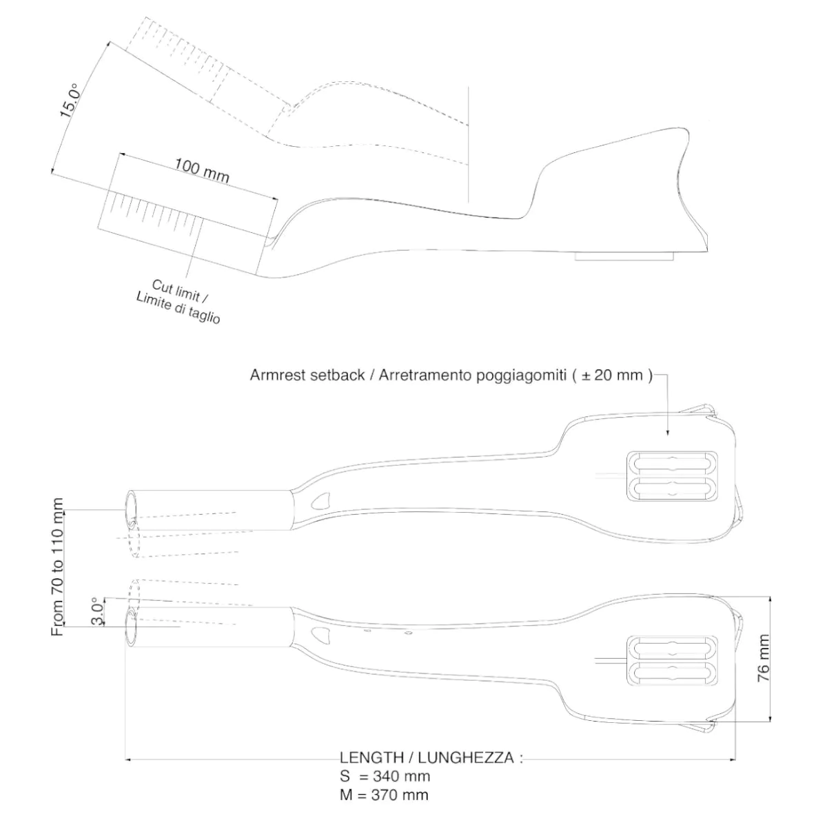 Przedłużenia kierownicy DEDA JET TWO CARBON Rozmiar S - Image 5