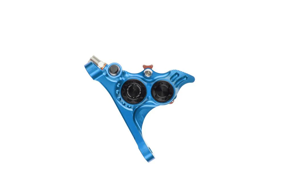 Przedni zacisk hamulcowy HOPE RX4+ SL FMF (+20) 70mm 4 tłoczki Mineral Blue