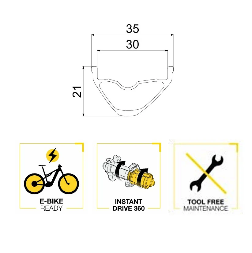 Para kół MAVIC E-CROSSRIDE 1 29" 30mm 15x110mm/12x148mm z doładowaniem - Image 2