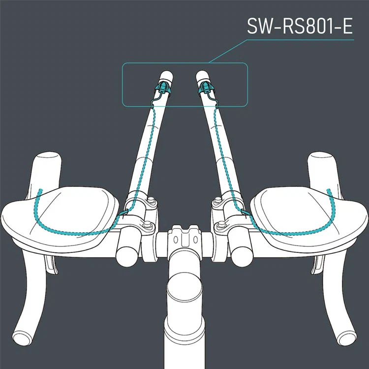 Para sterowników satelitarnych SHIMANO SW-RS801-E Długi kabel do TT/Triathlonu (740 mm) 12 V - Image 2