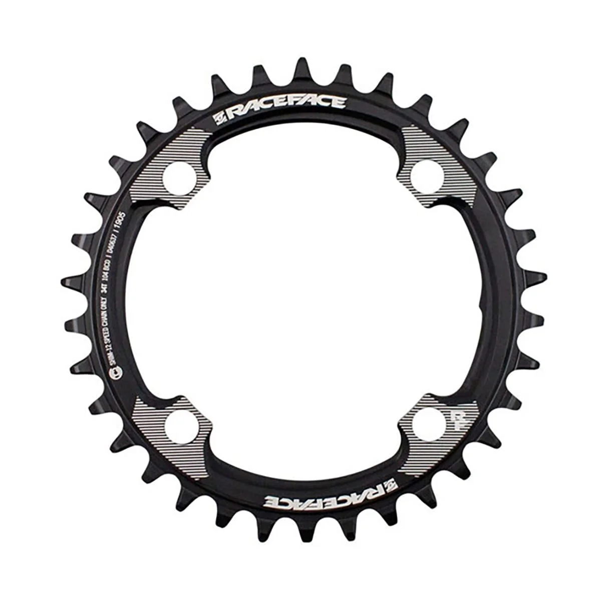 RACE FACE Kompatybilna tarcza łańcuchowa Shimano 12V 4 otwory 104 mm czarna mono