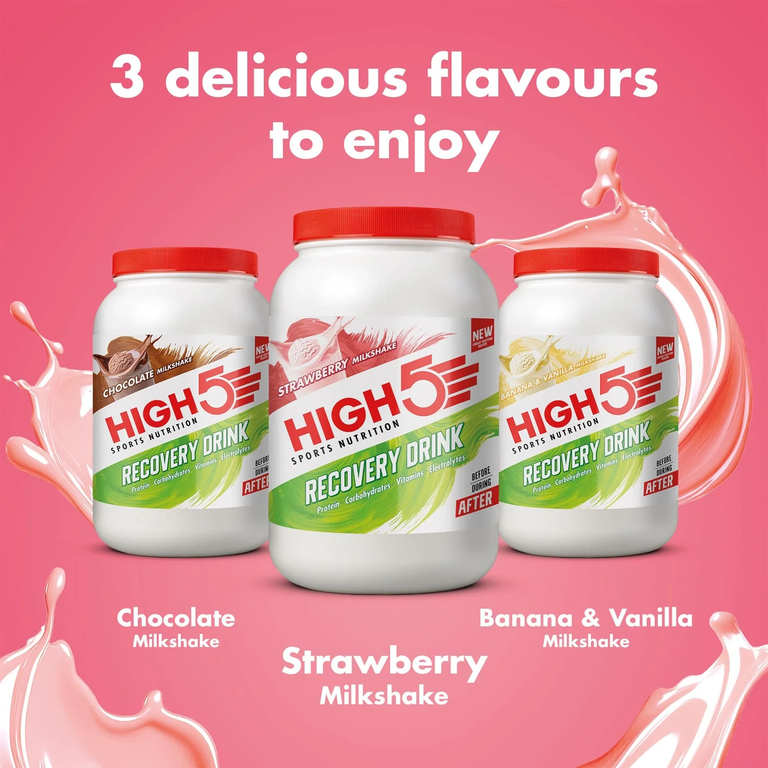 High5 RECOVERY DRINK (1,6 kg) Strawberry Milkshake - Image 7