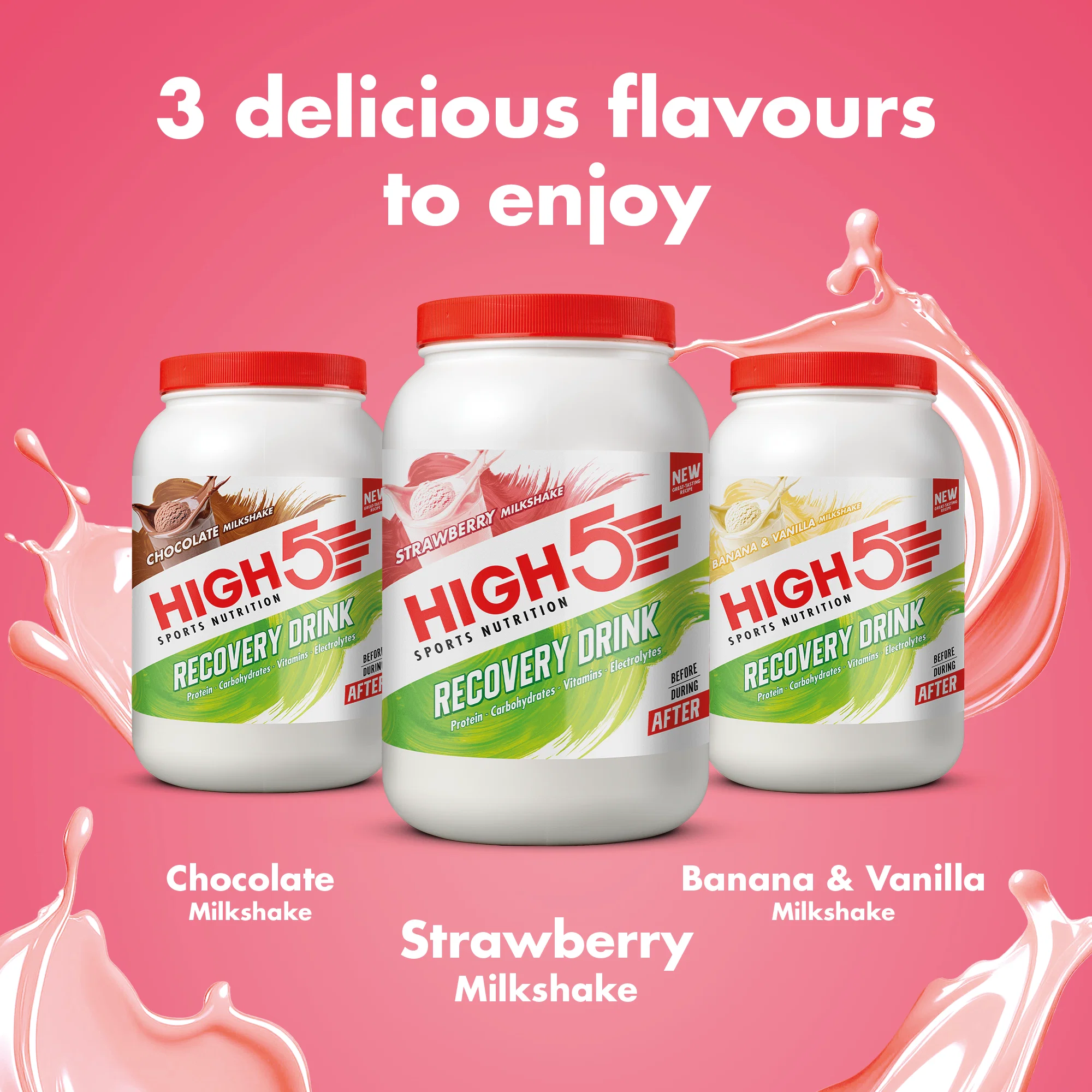 High5 RECOVERY DRINK (450g) Strawberry Milkshake - Image 6
