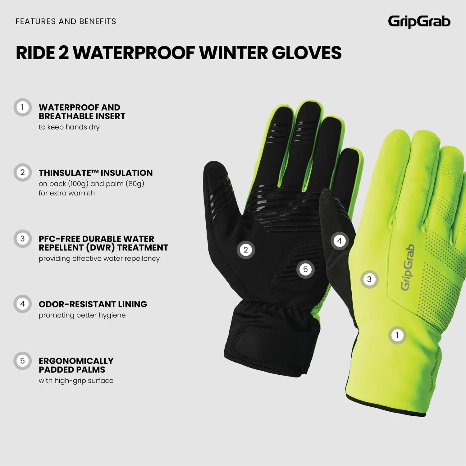 Rękawice GRIPGRAB RIDE 2 WATERPROOF żółte - Image 5