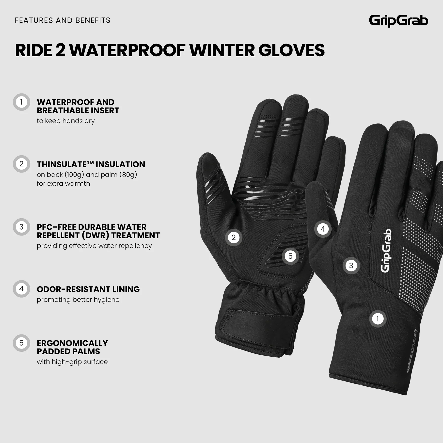 Rękawice zimowe GRIPGRAB RIDE 2 WINDPROOF żółte - Image 6