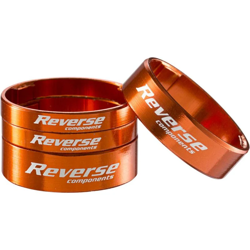 REVERSE COMPONENTS Aluminiowy, ultralekki zestaw dystansowy 1"1/8 Orange Headset Spacer Kit