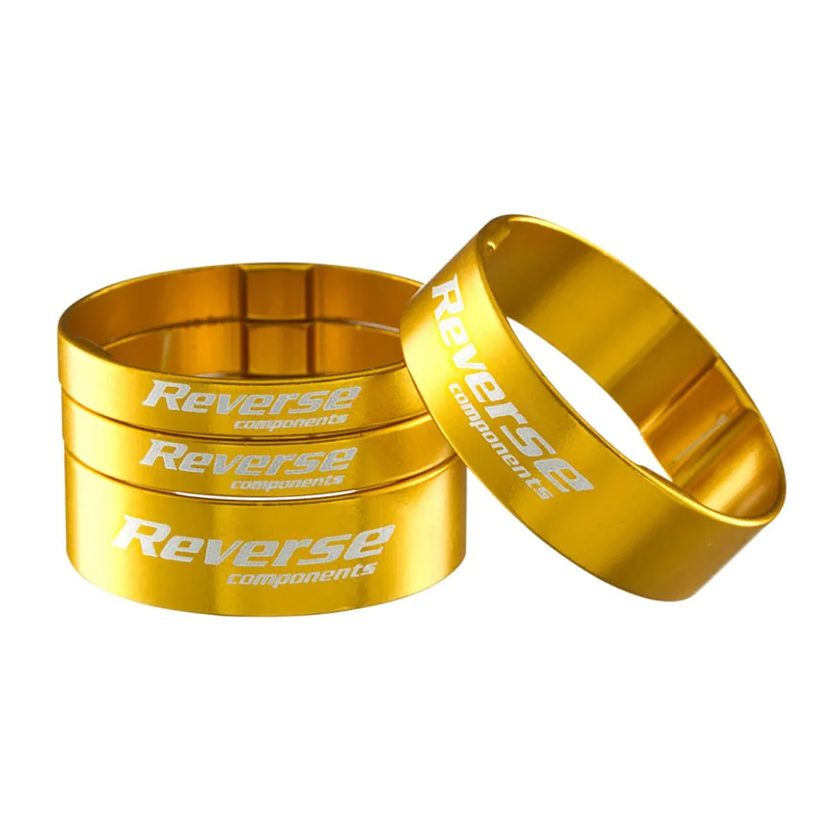REVERSE COMPONENTS Aluminiowy, ultralekki zestaw dystansowy 1"1/8 Gold Headset Spacer Kit