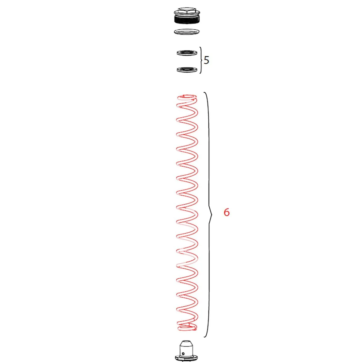 ROCKSHOX DOMAIN Single Tee Extra Hard Fork Spring
