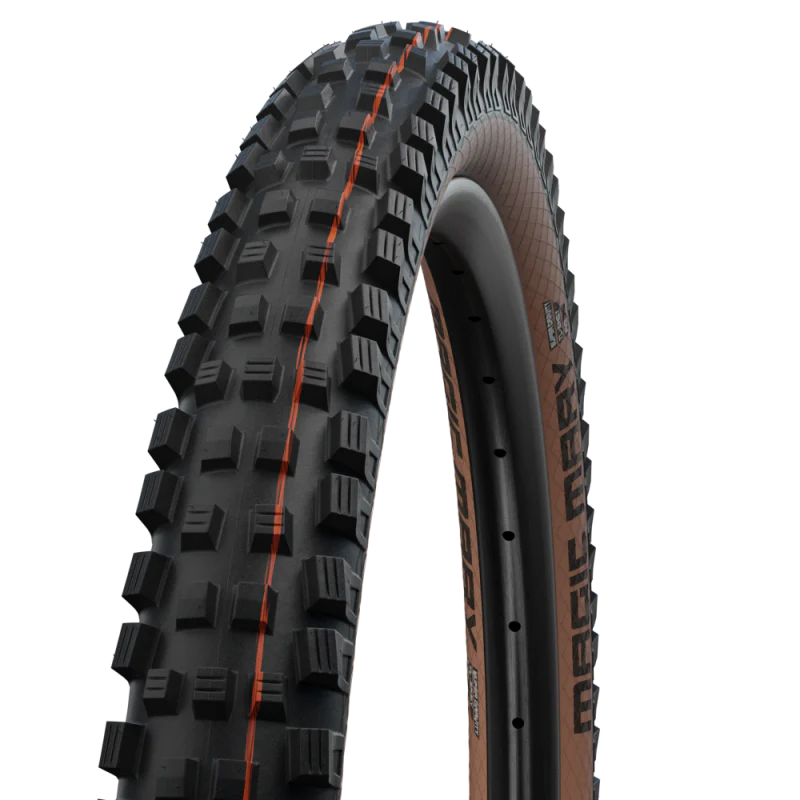 SCHWALBE MAGIC MARY 29x2.40 ADDIX SOFT SUPERGRAVITY Opona bezdętkowa, miękka, czarna/brązowa