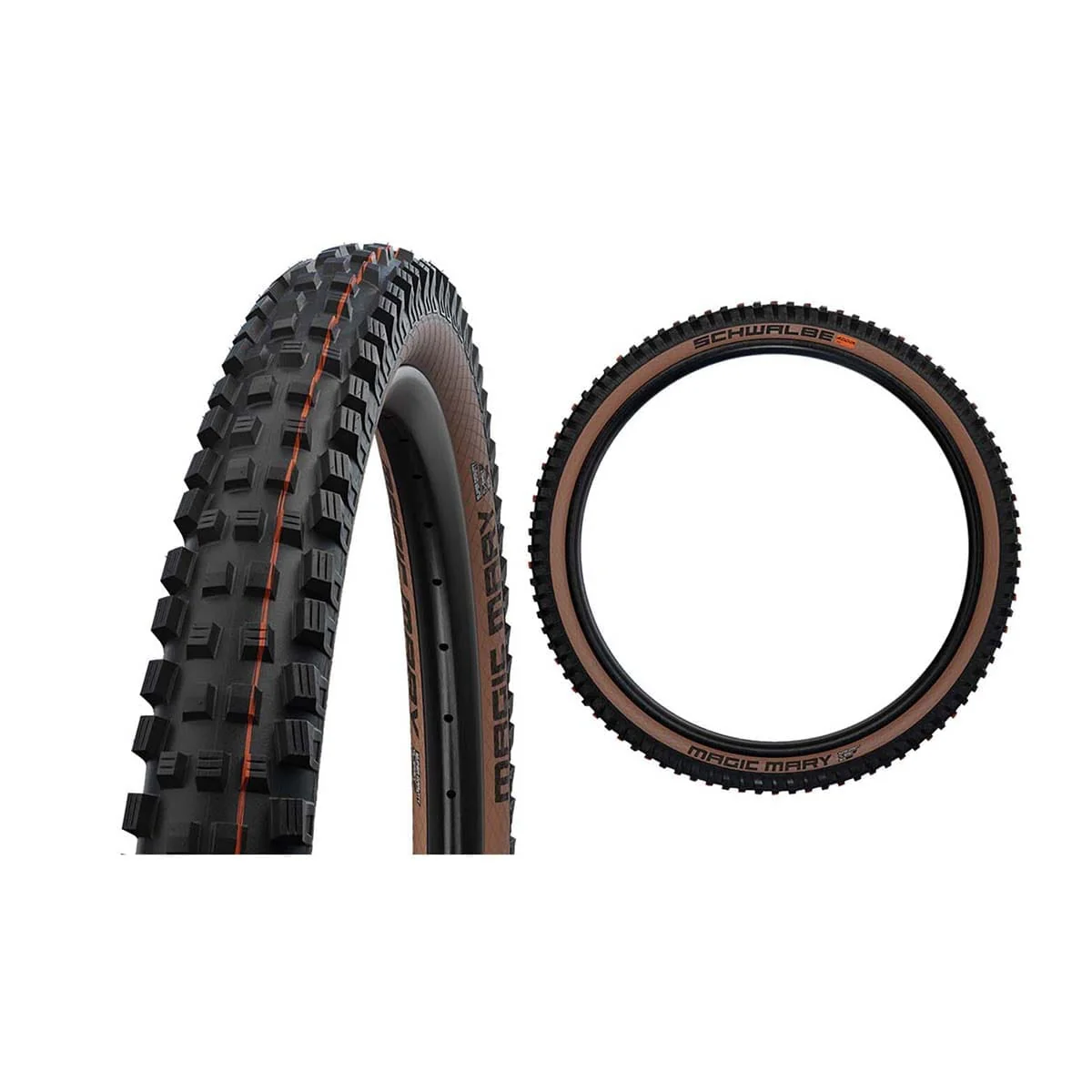 SCHWALBE MAGIC MARY 29x2.40 ADDIX SOFT SUPERGRAVITY Opona bezdętkowa, miękka, czarna/brązowa - Image 2