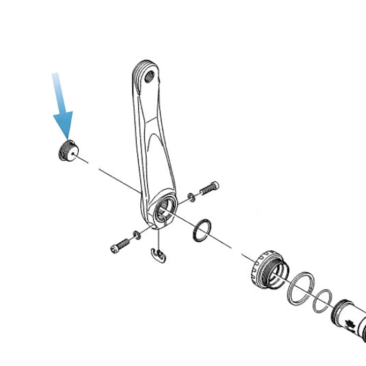SHIMANO FC-M582 DEORE / SLX / XT Lewa nakrętka mocująca korbę - Image 2