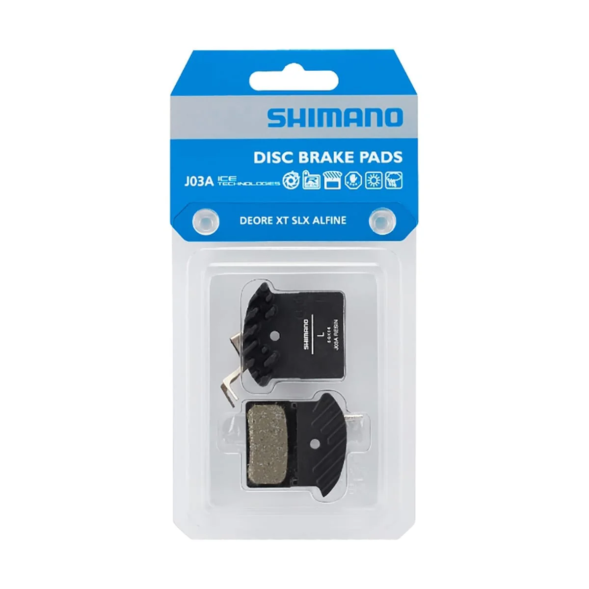 SHIMANO J03A 2-tłoczkowe organiczne klocki hamulcowe XTR / XT / SLX / DEORE wentylowane - Image 3