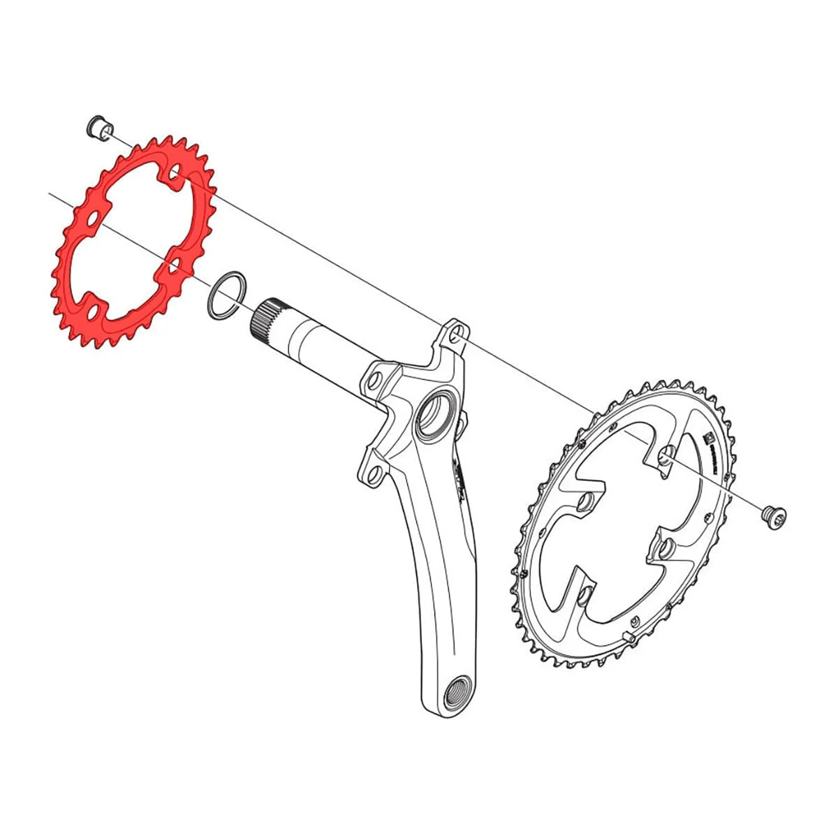 SHIMANO XTR M985 10V 4 otwory 88 mm Wewnętrzna tarcza mechanizmu korbowego - Image 2