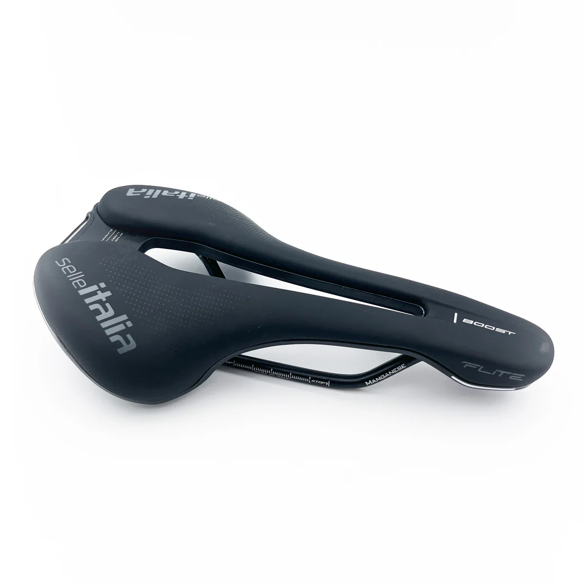 Siodełko SELLE ITALIA FLITE BOOST SUPERFLOW L Szyny Manganowe Czarne - Image 2