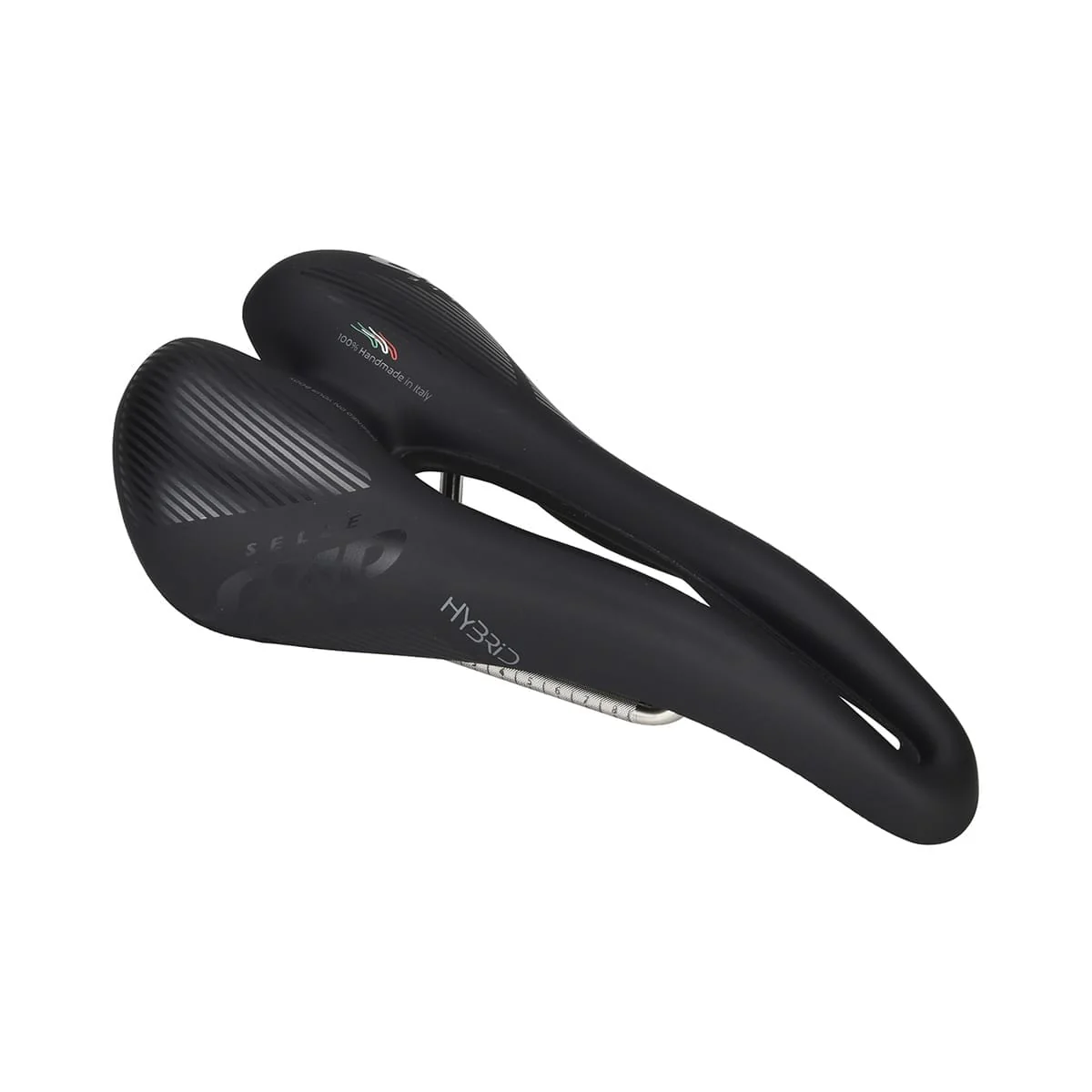 Siodełko SMP HYBRIDE o szerokości 140 mm ze stalowymi szynami, czarne - Image 5