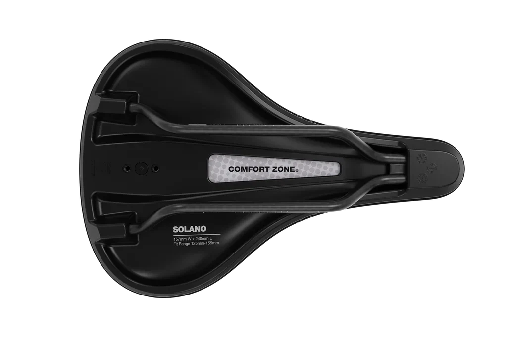 Siodełko WTB SOLANO SL FUSION Wide 157mm z karbonowymi szynami, czarne - Image 2