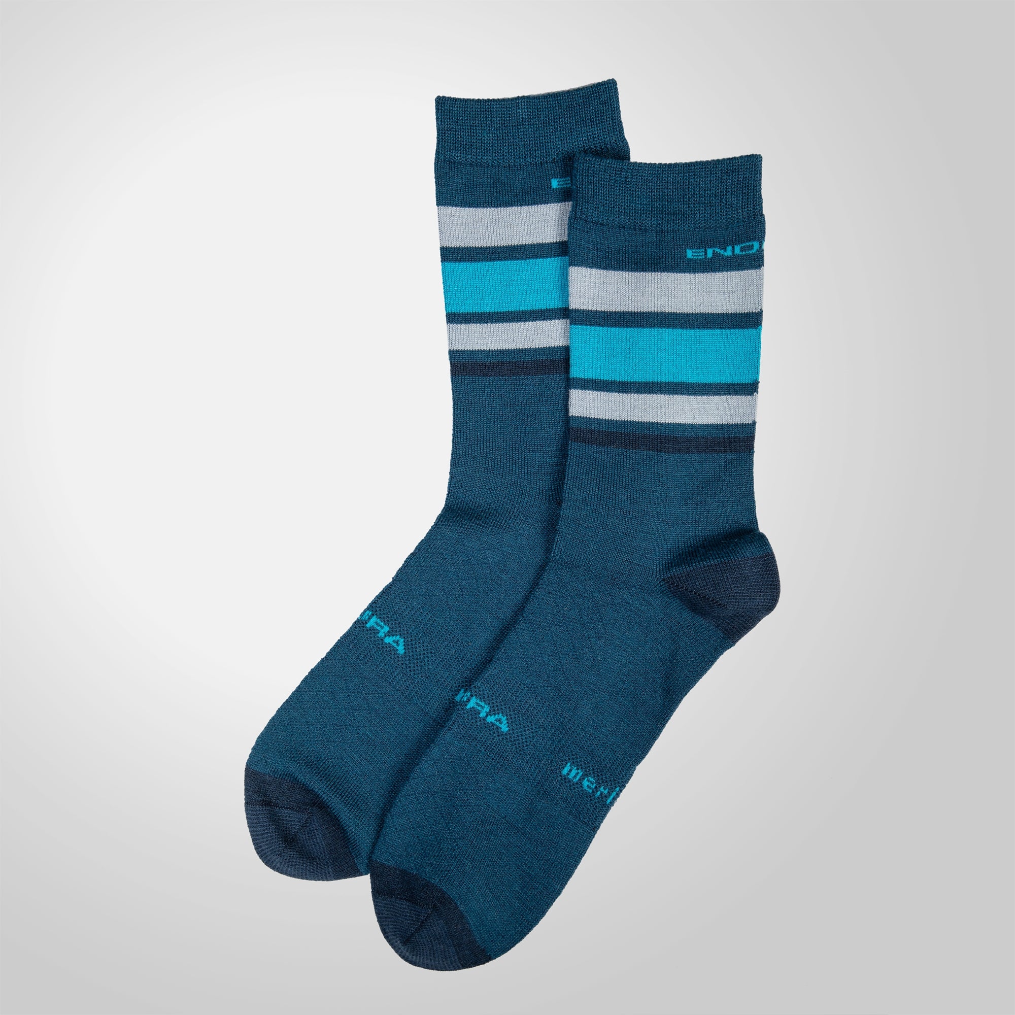 ENDURA BAABAA MERINO STRIPE Skarpetki niebieski - Image 3