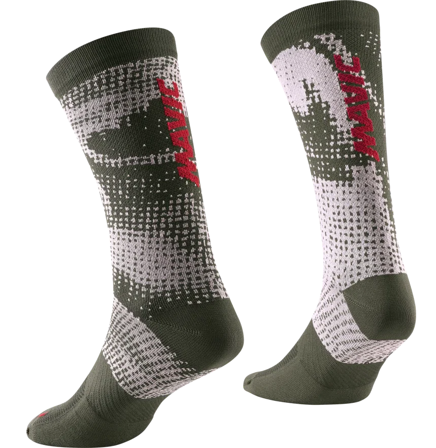 Skarpety MAVIC ESSENTIAL GRAPHIC Khaki/Pink - Image 2