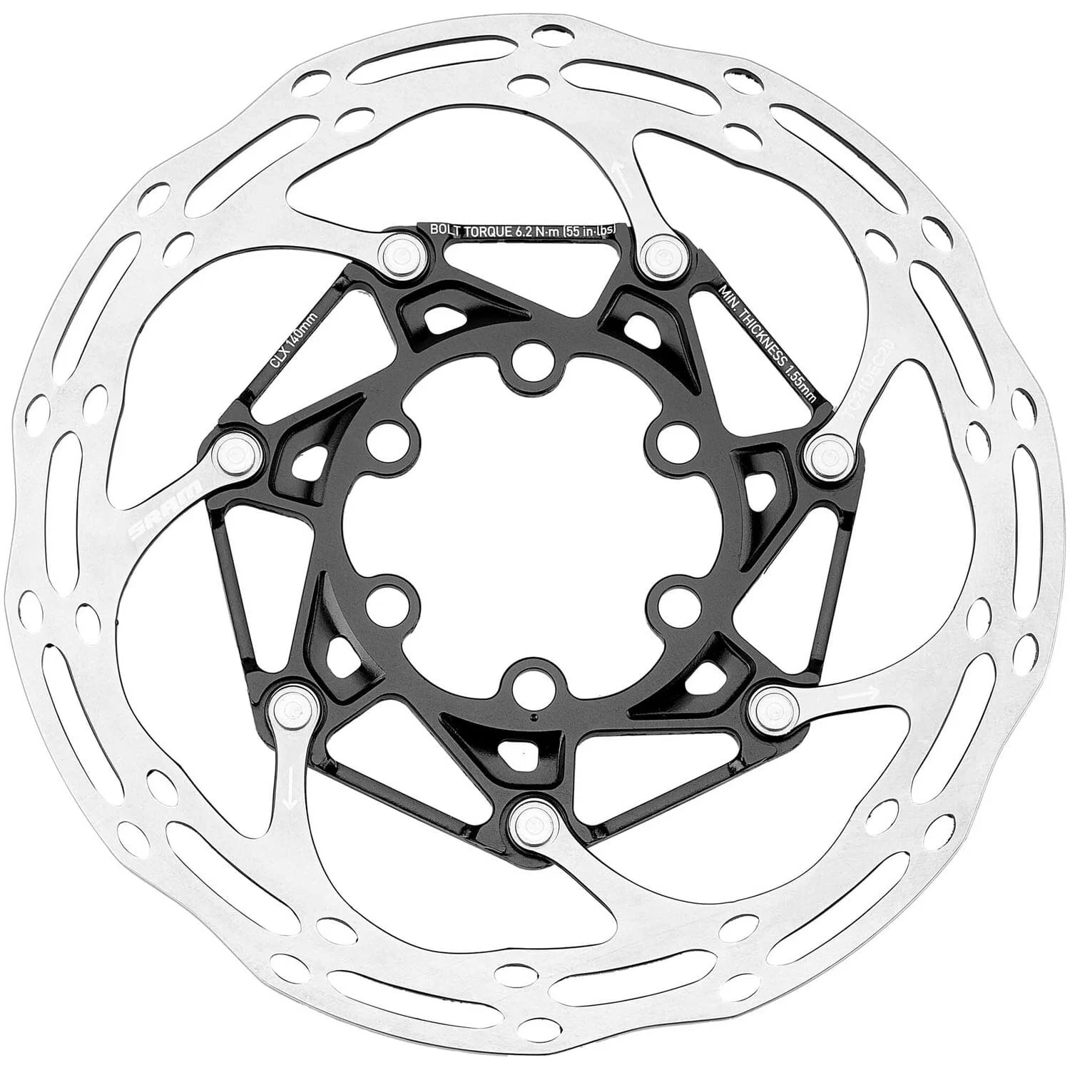 SRAM CENTERLINE Floating Disc X 6 otworów + stalowe śruby czarny - Image 3