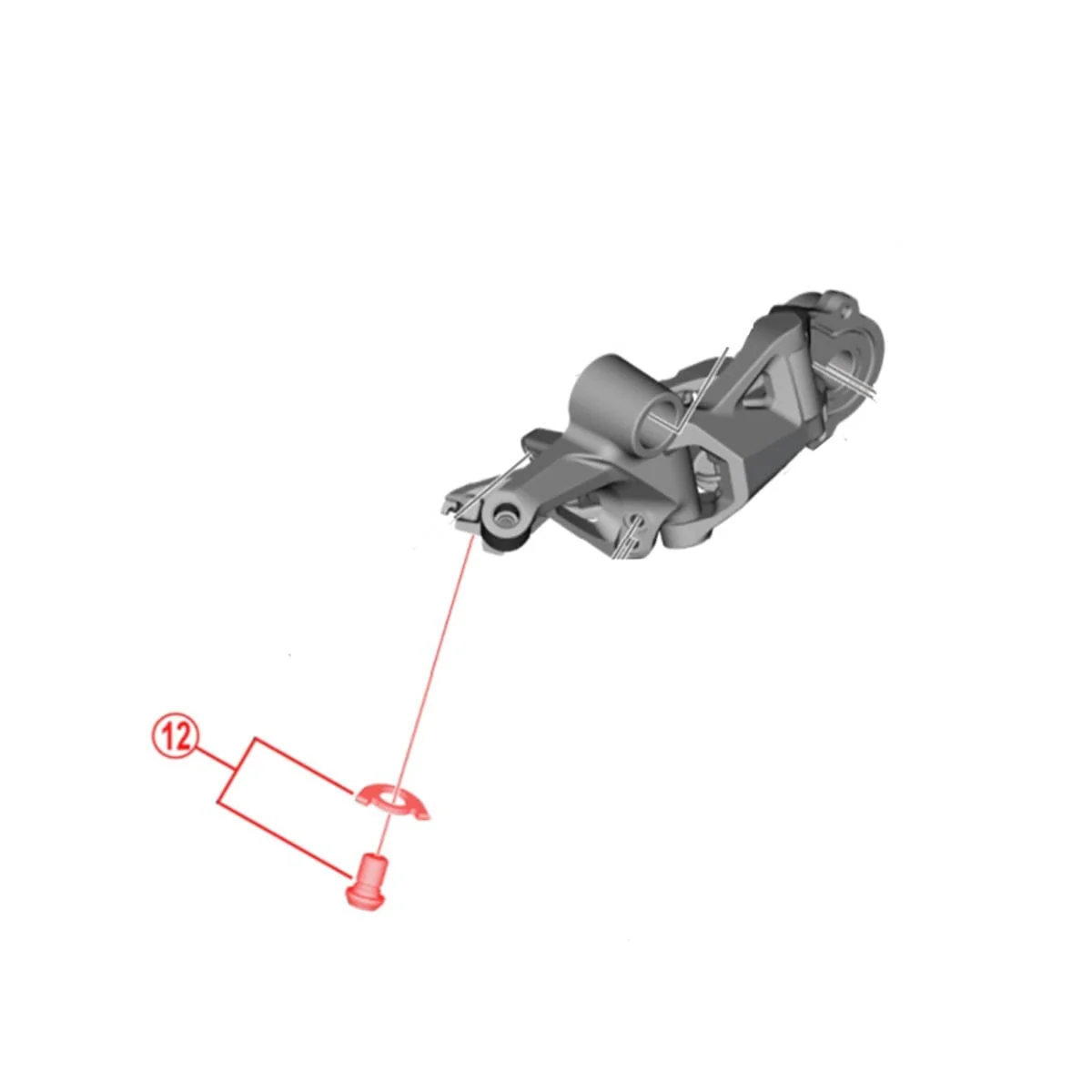 Śruba i element dystansowy linki do przerzutki tylnej SHIMANO XT RD-M8100 12V