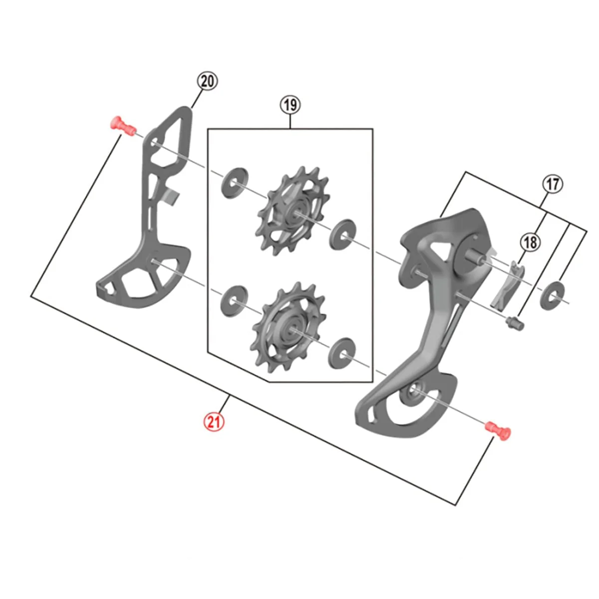 Śruba koszyka przerzutki tylnej SHIMANO XTR M9000 / M9100 11V/12V (x2)