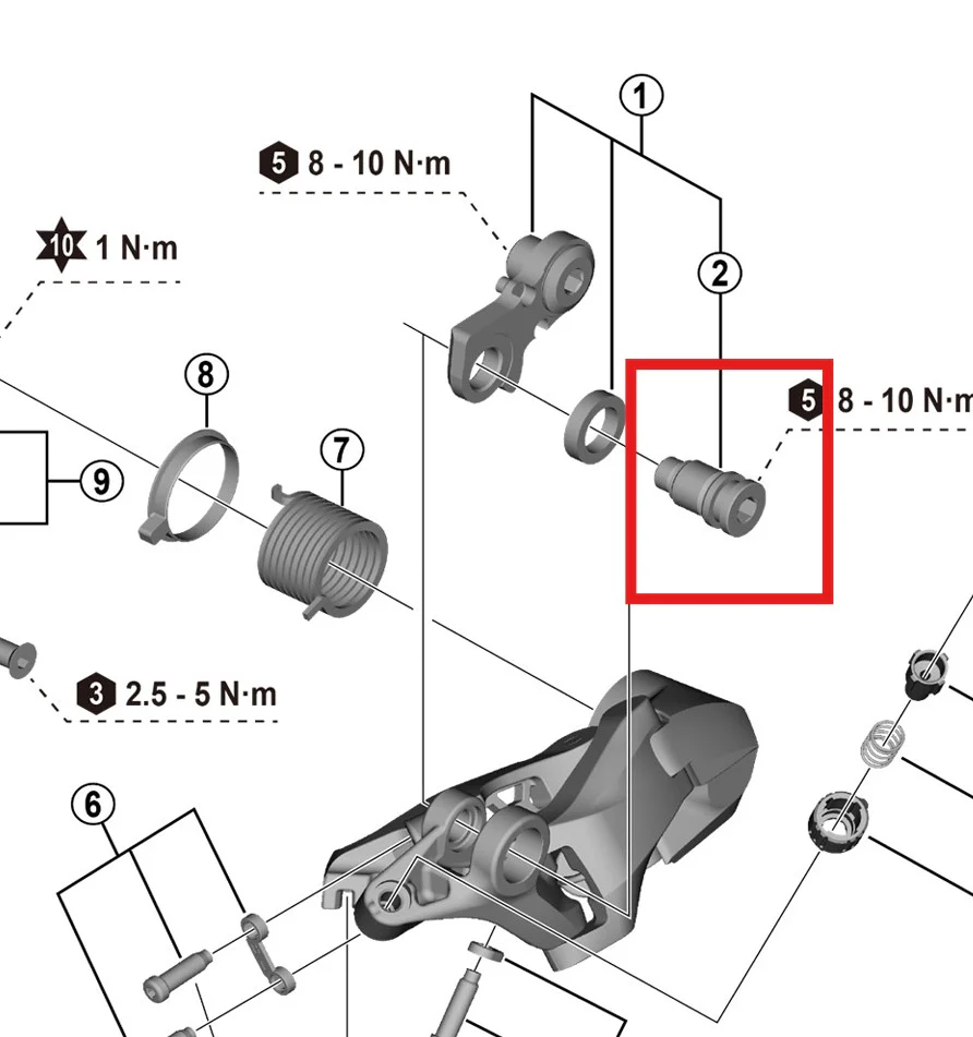 Śruba montażowa wieszaka przerzutki tylnej SHIMANO RD-R7000 - Image 2