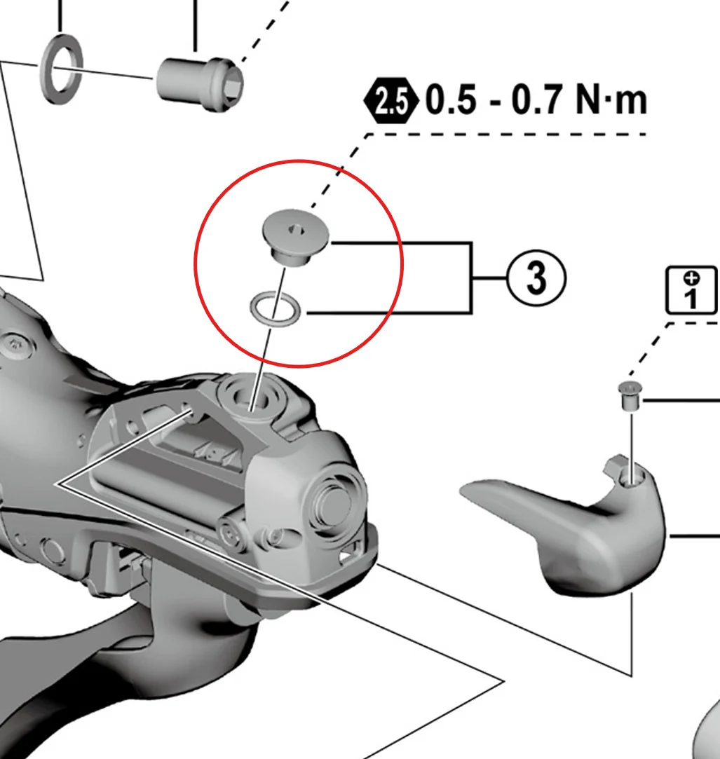 Śruba odpowietrzająca SHIMANO ST-R9270/R8170/RX820 z o-ringiem