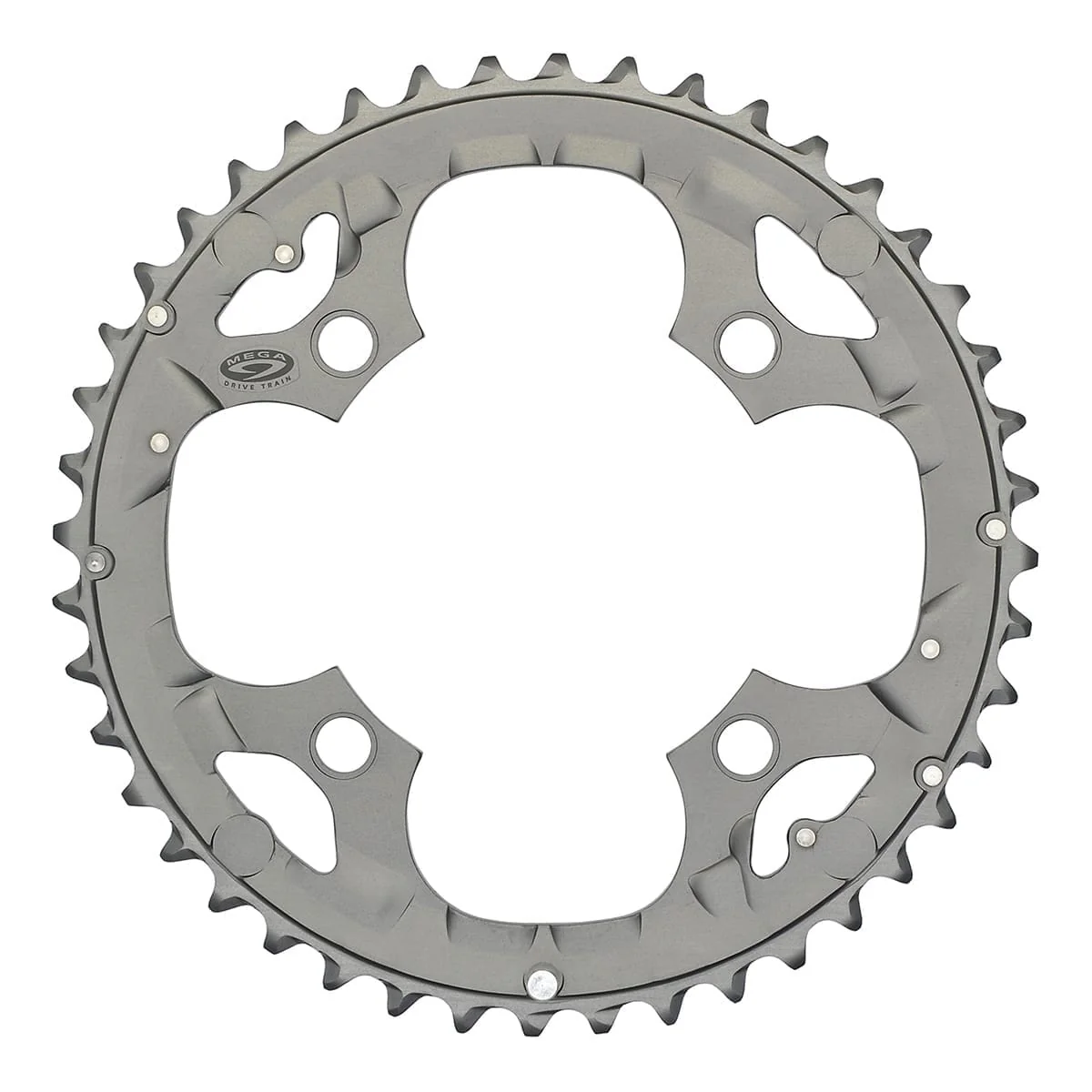 Tarcza łańcuchowa SHIMANO DEORE M590 9V 4-otworowa 104 mm srebrna do zastosowań zewnętrznych