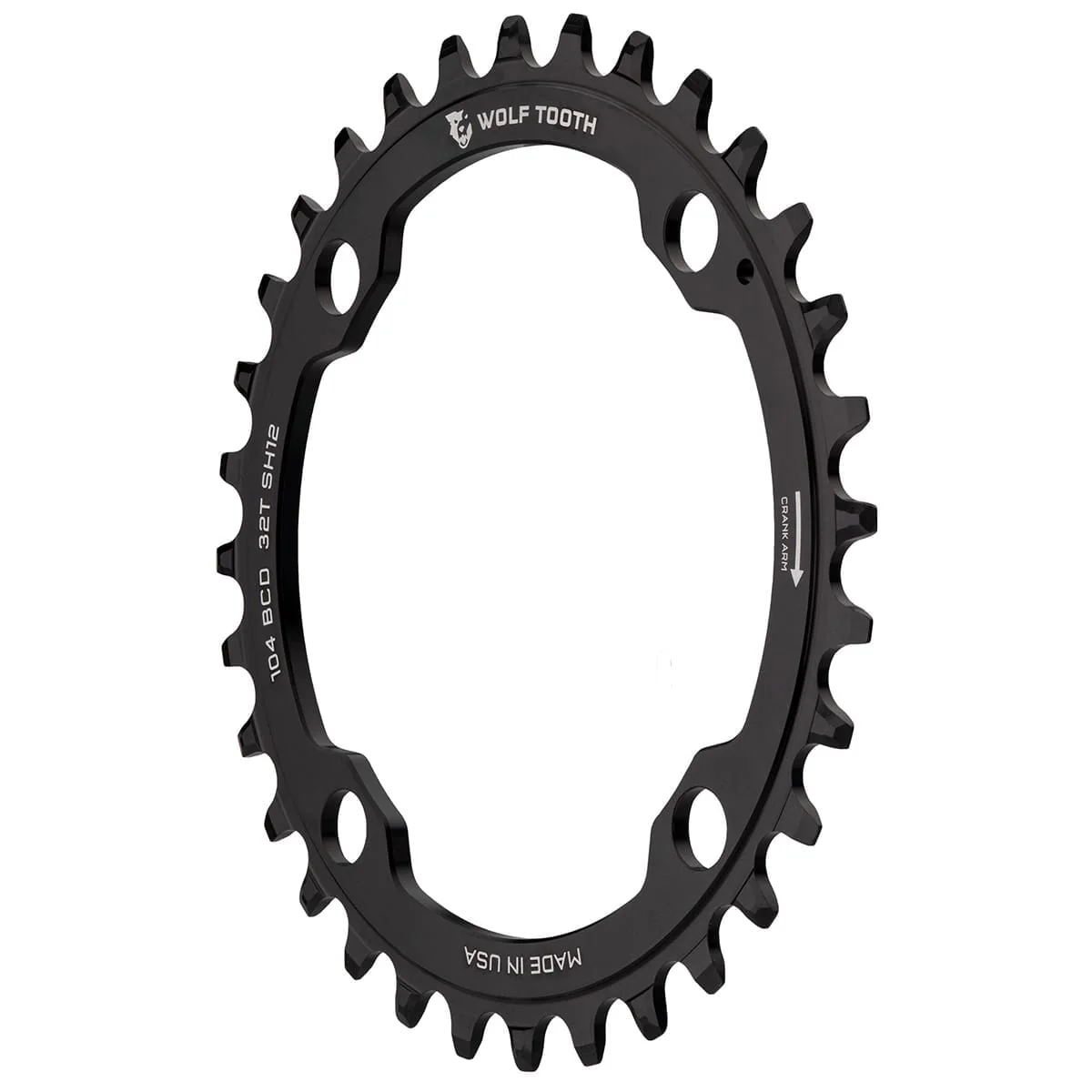 Tarcza łańcuchowa WOLF TOOTH 104 BCD 12V Shimano 4 otwory 104 mm czarna mono - Image 2