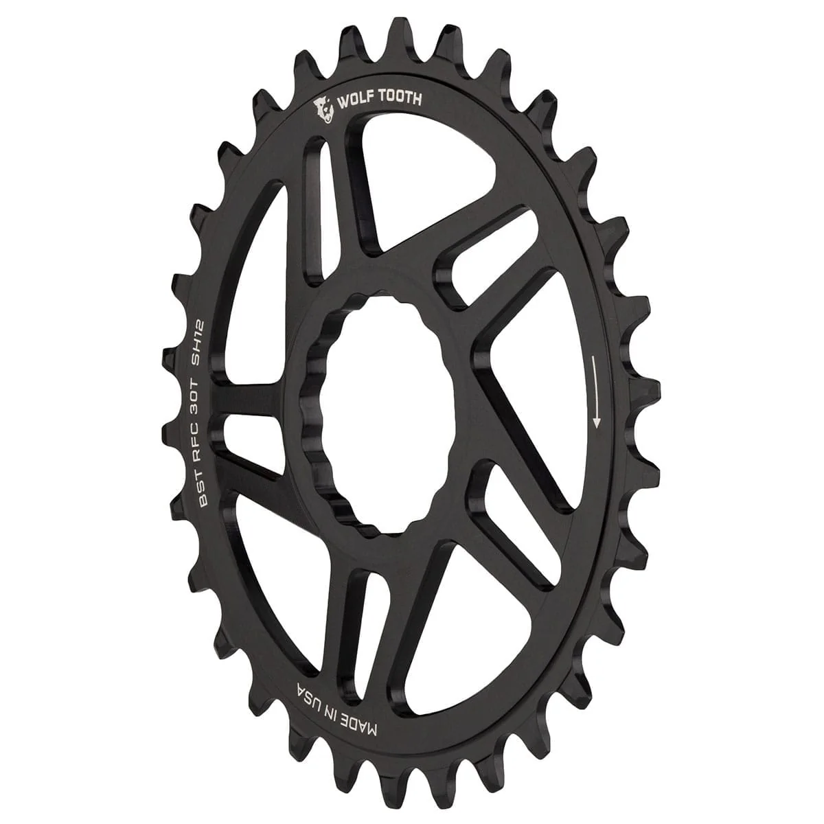 Tarcza łańcuchowa WOLF TOOTH BOOST 12V Raceface CINCH Shimano Direct Mount Offset 3mm Black Mono - Image 2