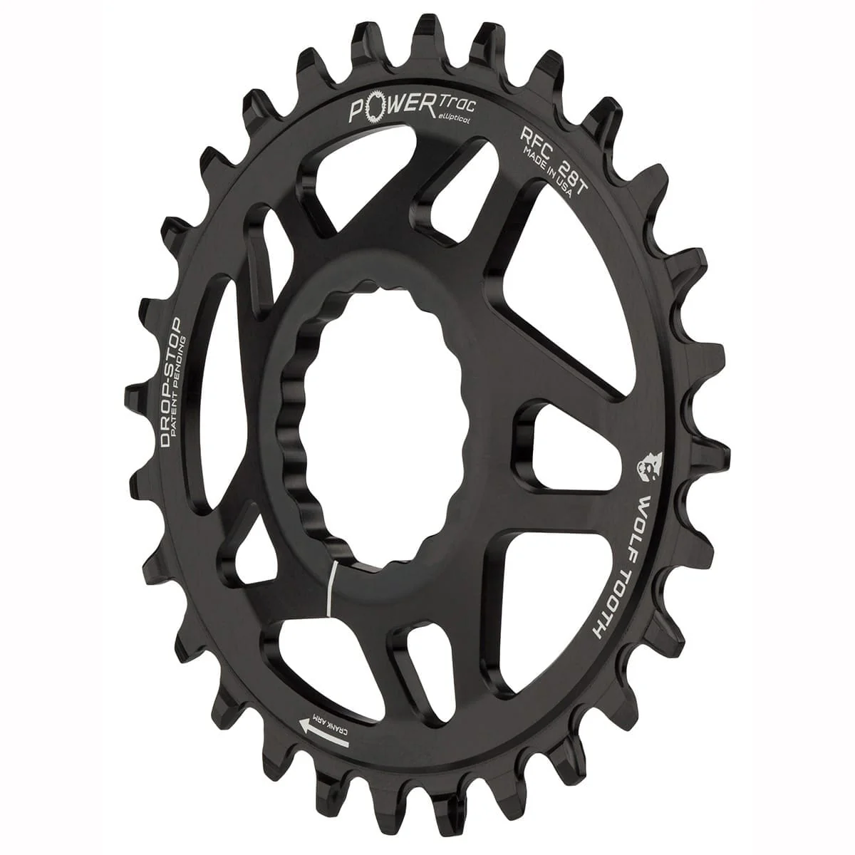 Mono Oval WOLF TOOTH ELLIPTICAL 9/10/11/12V Raceface CINCH Direct Mount Offset 6mm Czarna tarcza łańcuchowa - Image 5