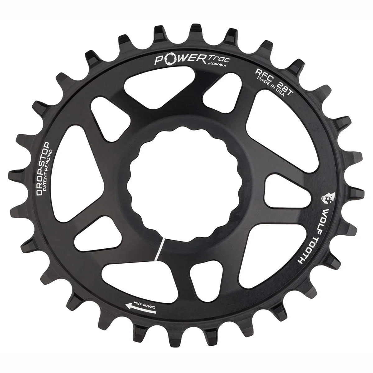 Mono Oval WOLF TOOTH ELLIPTICAL 9/10/11/12V Raceface CINCH Direct Mount Offset 6mm Czarna tarcza łańcuchowa - Image 7
