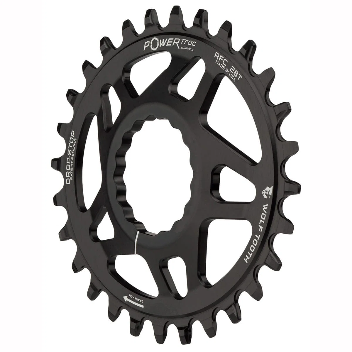 Mono Oval WOLF TOOTH ELLIPTICAL 9/10/11/12V Raceface CINCH Direct Mount Offset 6mm Czarna tarcza łańcuchowa - Image 8